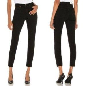 RE/DONE 90s Originals High Rise Black Ankle Crop Skinny Jeans Size 25